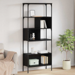 Raamatukapp Must tamm 76 x 33 x 188,5 cm Tehispuit