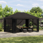 Paviljon 4 &times; 3 m Antratsiit Pol&uuml;ester ja teras 190