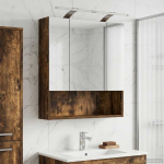 Vannitoa peeglikapp riiuliga Suitsetatud tamm 60 x 14.5 x 70 cm