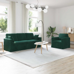 Diivan 2 tk tume rohelise 198 x 78 x 80 cm samet