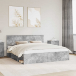 Voodiraam peatsiga Betoon 180 x 200 cm Tehispuit