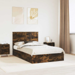 Laos voodi peaga Suitsetatud tamm 120 x 190 cm Tehispuit