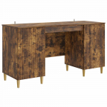 Laud riiuliga Suitsutatud tamm 142,5 x 50 x 75 cm Tehispuit