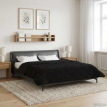 Suvised teki Must 200 x 220 cm Mikrokiud ja Teddy villa
