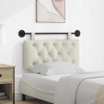 Rippuv voodipeats Seinale kinnitatav cream 90 x 55 x 7 cm Samet