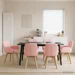 P&ouml;&ouml;rlevad Toiduainete Toolid 6 pcs Boucl&eacute; Roosa 54 x 58 x 87 cm