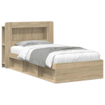 Voodiraam ladustamisega peaga Sonoma tamm 75 x 190 cm Tehispuit
