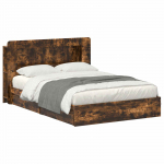 Voodiraam ladustamisega Suitsutatud tamm 135 x 190 cm Tehispuit
