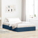 Ottomani voodiraam ladustamisega Sinine 120 x 200 cm kangas