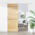 Liuguks looduslik ja valge 80 x 210 cm tahke m&auml;nnipuit
