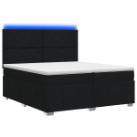 LED kastivoodiga madrats LED-ribadega Must 200 x 200 cm kangas