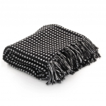 Puuvillane pleed, ruuduline, 220 x 250 cm, must