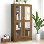 Vitriinkapp, pruun tamm, 82,5x30,5x150 cm, tehispuit