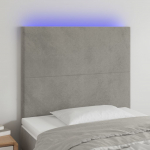 LED-voodipeats, helehall, 90x5x118/128 cm, samet
