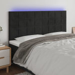 LED-voodipeats, must, 160x5x118/128 cm, samet