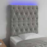 LED-voodipeats, helehall, 80x7x118/128 cm, samet