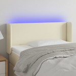 LED-voodipeats, kreemjas, 83x16x78/88 cm, kunstnahk