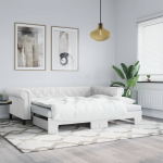 DIIVANVOODI V&Auml;LJAT&Otilde;MMATAVA OSAGA, VALGE, 90X200 CM, KUNSTNAHK
