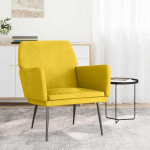 Tugitool, kollane, 62 x 79 x 79 cm, samet