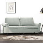 2-kohaline diivanvoodi, helehall, 140 cm, samet