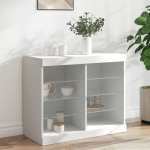 Puhvetkapp LED-tuledega, valge, 81 x 37 x 67 cm