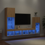 4-osaline telerikappide komplekt LED-tuledega, sonoma tamm