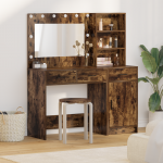 2-osaline tualettlaua komplekt led-iga suitsuvat oak tehispuidust
