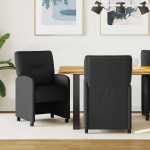 Ratastega S&ouml;&ouml;gi-toolid 2 tk Must 57 x 67 x 95 cm kangas