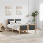 Voodiraam peatsiga pruun ja tumehall 120 x 200 cm M&auml;nnipuit