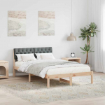 Voodiraam peatsiga pruun ja tumehall 120 x 200 cm M&auml;nnipuit