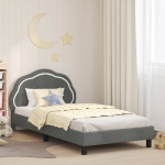 Laste voodiraam peatoega peaga Tumehall 90 x 190 cm Samet
