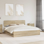 Voodi raam sahtliga peaga sonoma tamm 200 x 200 cm inseneripuit