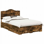 Voodiraam peatsiga Suitsetatud tamm 120 x 200 cm Tehispuit