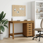 T&ouml;&ouml;laud ja rullkappi komplekt sahtliga MOSS 2 pcs Meepruun