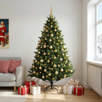 Kunstkuusk koos j&otilde;ulukuuliga 210 cm 300 LED-i Soe valge