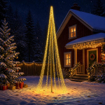 LED j&otilde;ulupuu 485 cm 3000 LED-i Soe valge Teras Must