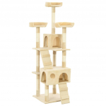 Sisalk&ouml;itega kraapimispuuga kassimaja 170 cm beež
