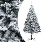 Kunstkuusk lumiste okstega, roheline, 210 cm, pvc