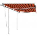 K&auml;sitsi sisset&otilde;mmatav varikatus, 3x2,5 m, oranž/pruun