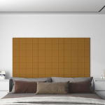 Seinapaneelid 12 tk, pruun, 60 x 15 cm, samet, 1,08 m&sup2;