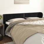 Voodipeats servadega, must, 163x23x78/88 cm, samet
