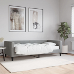 Diivanvoodi madratsiga, helehall, 90x200 cm, kangas