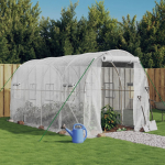 Kasvuhoone terasraamiga, valge, 8 m&sup2;, 4x2x2 m