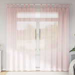 Aasadega voilee kardinad 2 tk, helepunased, 140 x 225 cm