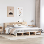 Riiuliga voodiraam ilma madratsita, 200x200 cm, puit