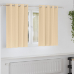 Kardinad r&otilde;ngastega 2 tk cream 140 x 140 cm pol&uuml;ester