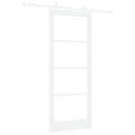 Liuguks koos tarvikute komplektiga valge 86x211 cm massiivpuust m&auml;nnipuit
