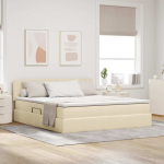 Voodi hoiukohaga ja madratsiga Kreem 180 x 200 cm Tehispuit