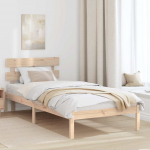 Voodiraam peatsiga Pruun 100 x 200 cm M&auml;nnipuit