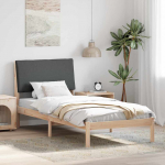 Voodiraam peatsiga pruun ja tumehall 100 x 200 cm M&auml;nnipuit